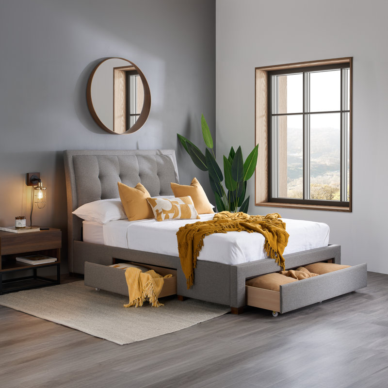 Harith Upholstered Bed Frame, Double (4'6)