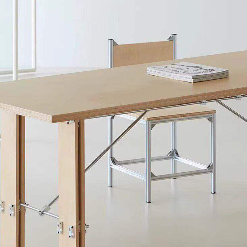  Bureau de designer de style Bauhaus, 29.52" H x 86.61" W x 31.49" D