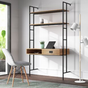 Wooden Desk for Home Office, Low Profile Desk, Floating Monitor Shelf,  Monitor Elevator, Clutter Cover, Wire Hider. Natural Wood Desk. -   Canada