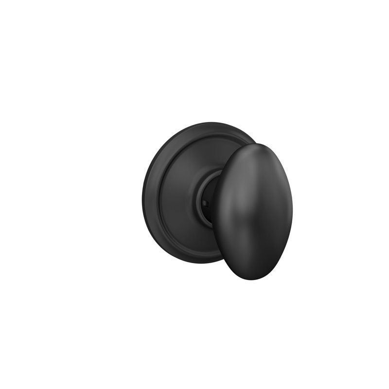 Siena Passage Door Knob with Rosette, Matte Black