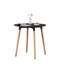 Aryanna 2 Person Dining set - a Round Plastic Dining Table with Wooden Legs and a Set of 2 Faux Leather Cushion Padded Dining Chairs for Dining Room - Modern Dining Table Set-88868388