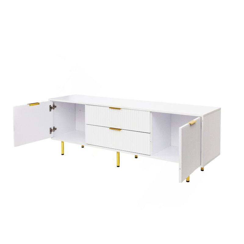 Meuble télé moderne blanc chaud pour le salon, la chambre à coucher