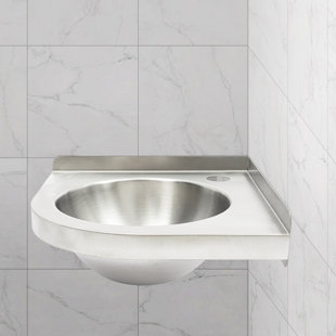 YXSUN 12'' Silver Circular Bathroom Sink with Overflow