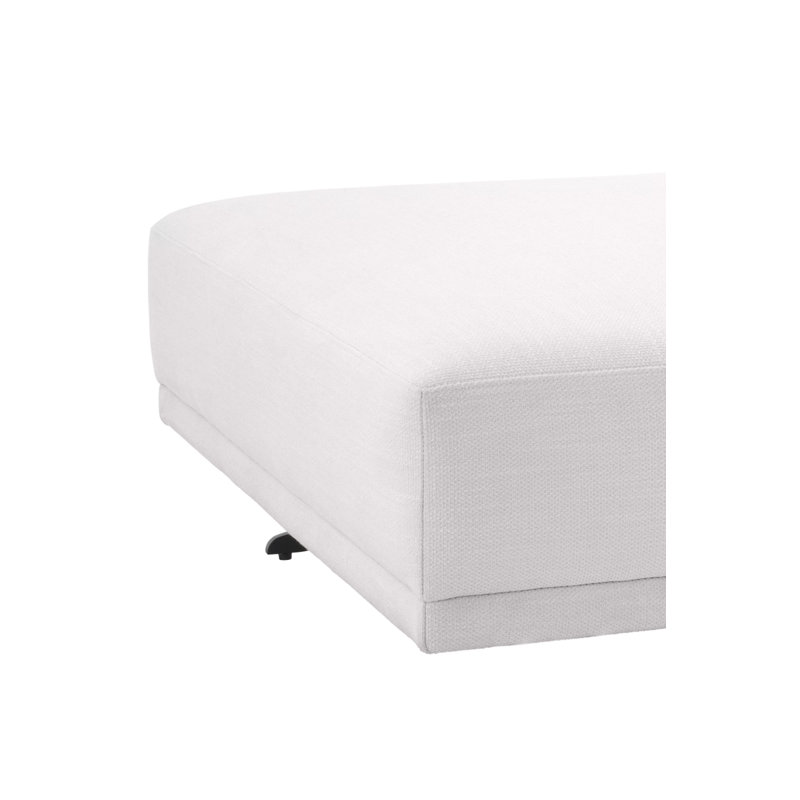 Endless Square Ottoman, White Polyester Blend