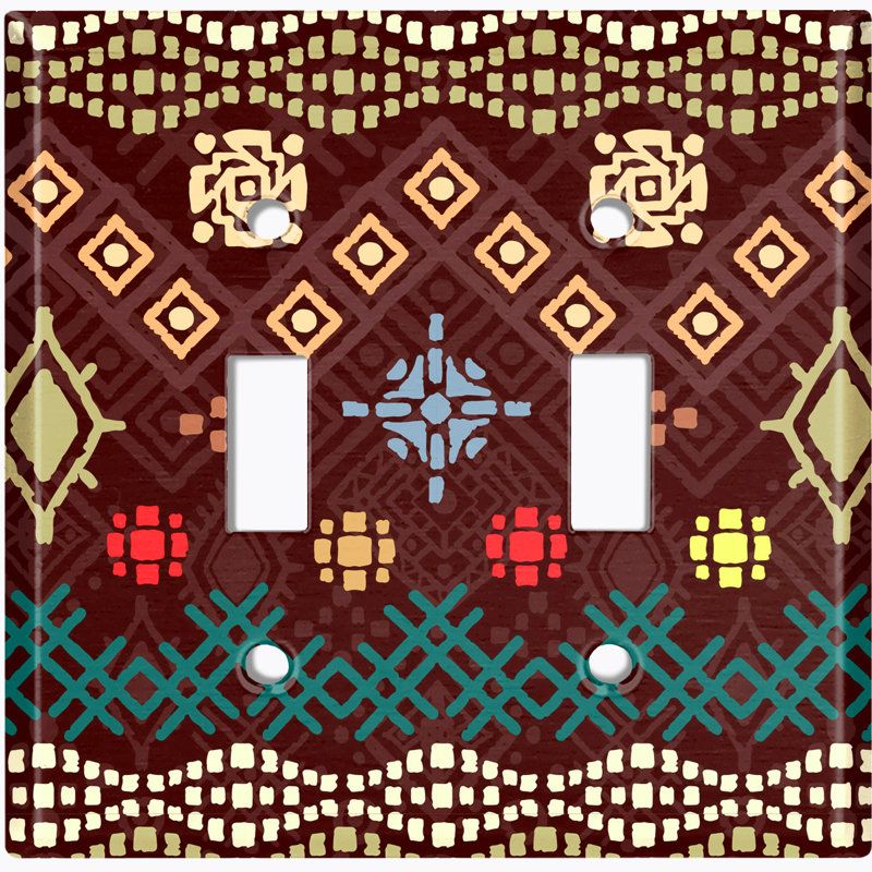 Patterned 2 - Gang Toggle Light Switch Standard Wall Plate