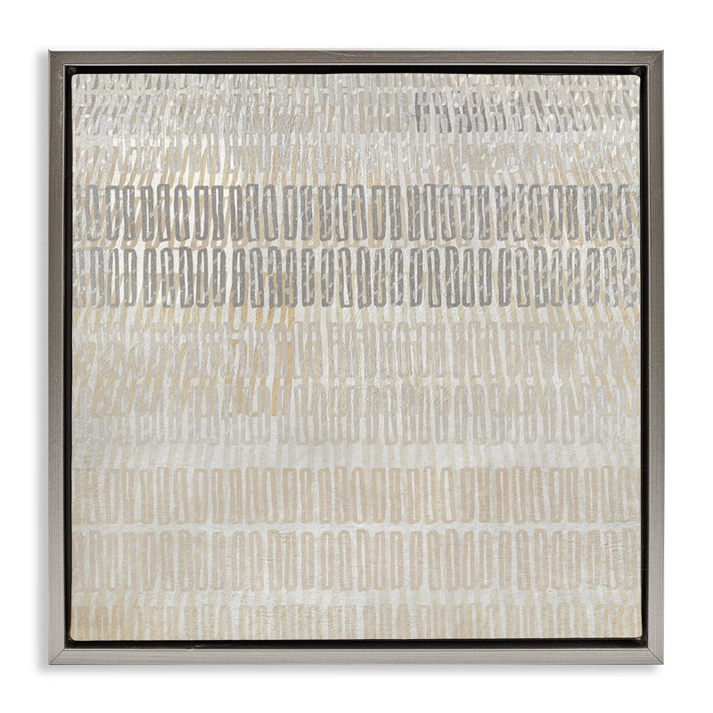 "Boho Layered Shapes", art mural sur toile flottante par Susan Jill, Cadre flottant gris lustré, H 25 po x l 25 po