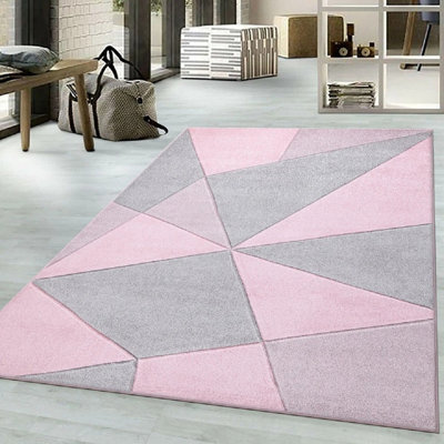 Teppich in Beige/Rosa