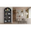 73'' Tall Metal Arched Cabinet, Modern Arch Kitchen Pantry Storage Cabinet with Glass Doors