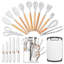 Ensemble de 19 ustensiles et couteaux de cuisine en silicone 19 pièces - Outils de cuisson résistants à la chaleur-131649060