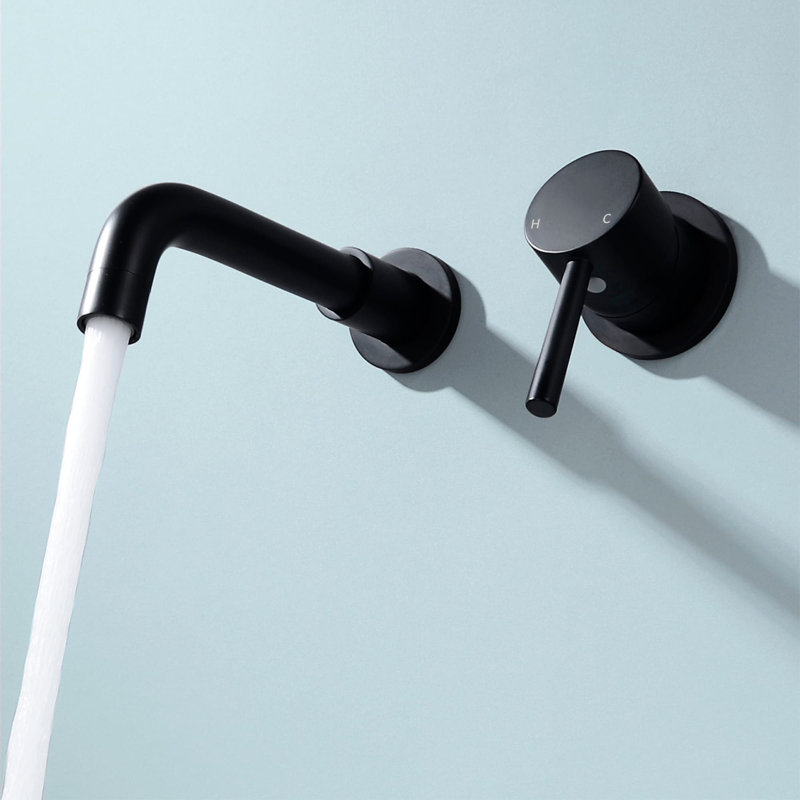 Wall Single-handle Bathroom Faucet, Matte Black