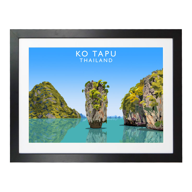 Ko Tapu Thailand by Richard O'Neil - Print, 33.5 cm H x 43.5 cm W x 2.2 cm D, Black Wood Frame
