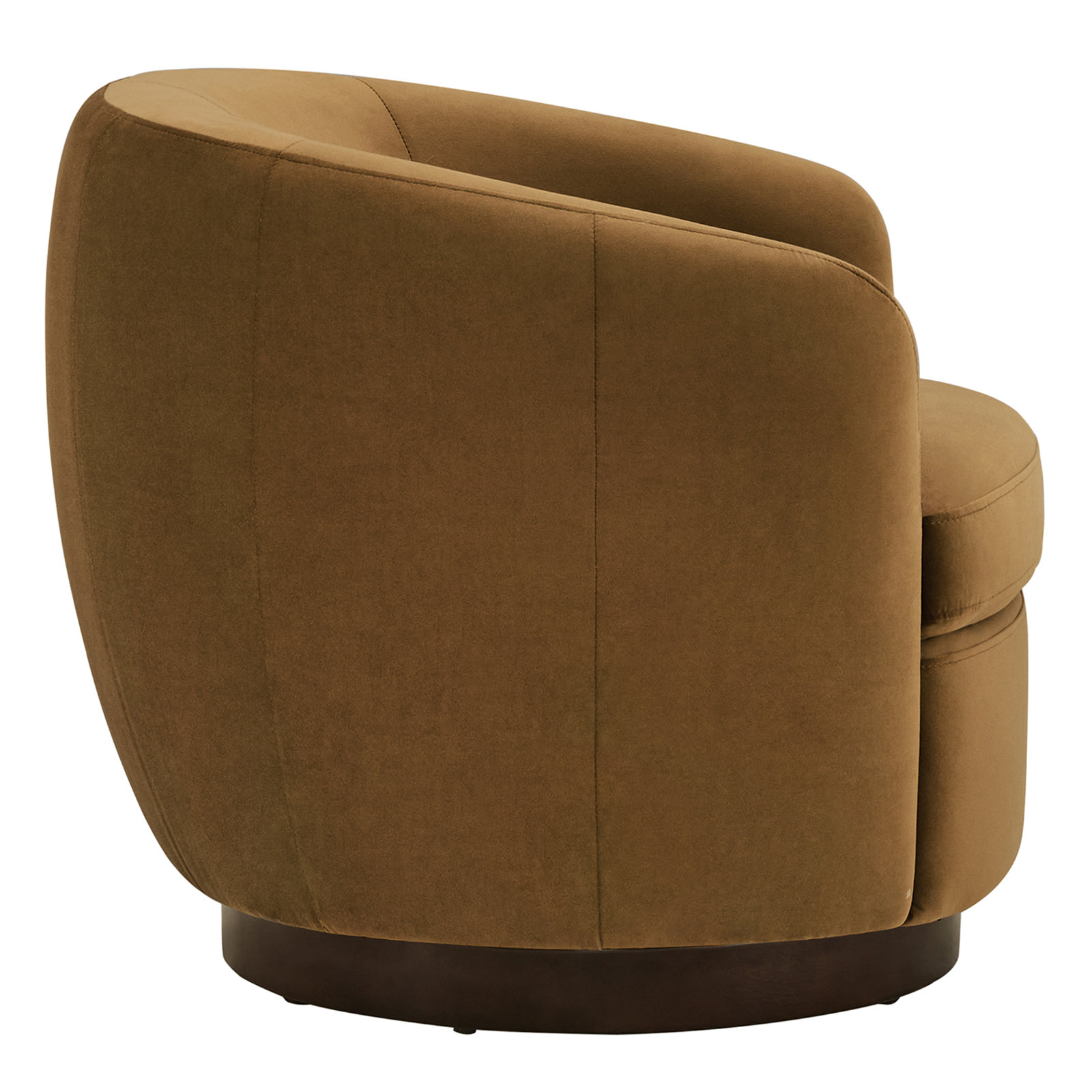 Marcy Swivel Barrel Chair, Yellow Velvet, Black