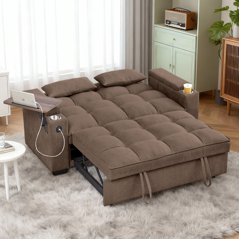 Canapé-lit convertible 3-en-1 Aurora, Mocha Linen Blend