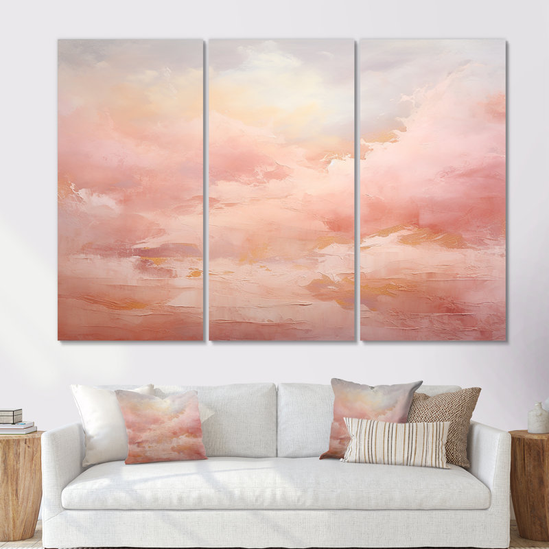 Ensemble de salon Palette Pink Cloud Horizon - Abstract Shapes, Toile tendue, H 28 po x l 36 po x P 1 po