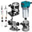 Toupie compacte 1,25 cv avec base fixe, base plongeante et base inclinable, variable