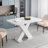 Modern Square Stretchable Dining Table With X-Shape Base-409036366