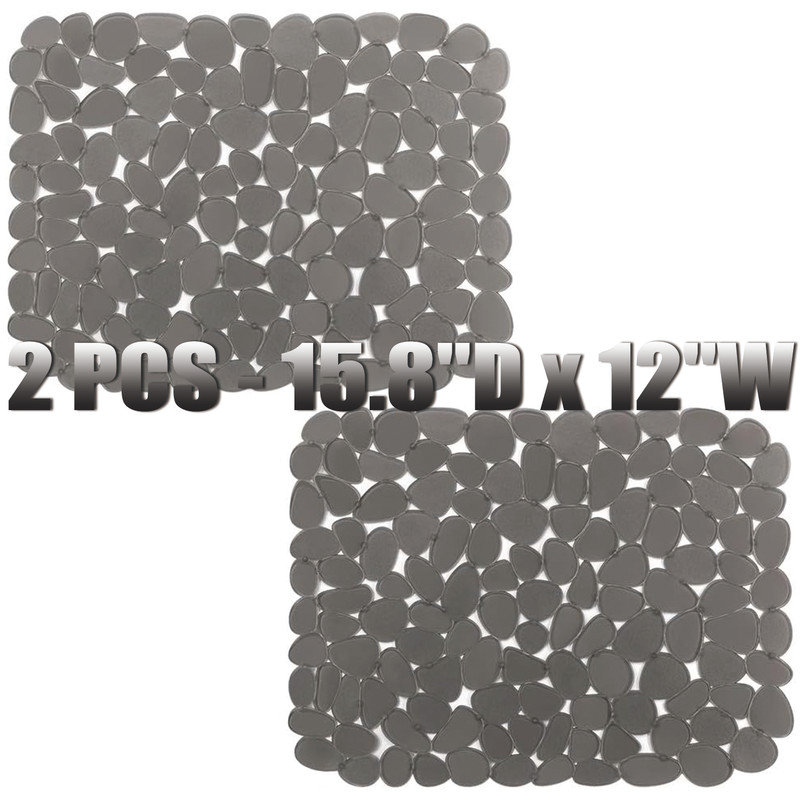 Pebble Sink Mats,PVC Saddle Protectors(2 Pack), Grey