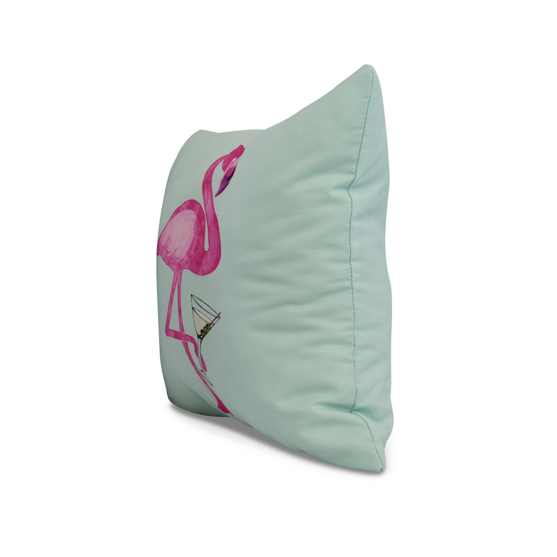 Palm Beach Outdoor Reversible Throw Pillow, Aqua, 18" x 18"