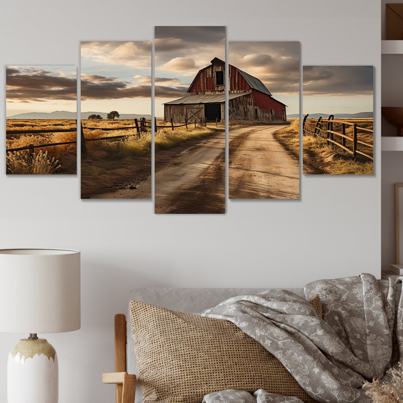 Barns Rustic Charm II - 5 pièces sur toile tendue