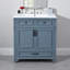Meuble-lavabo de style rétro 30 po avec lavabo en céramique, structure en bois massif et portes à fermeture douce-1156165395