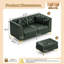 Canapé Chesterfield de luxe modulaire avec détails en similicuir et en métal