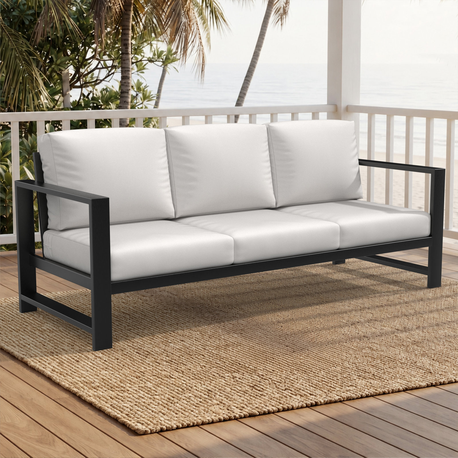 Dulcie 80" Sunbrella® Patio Sofa, Sunbrella® Canvas White