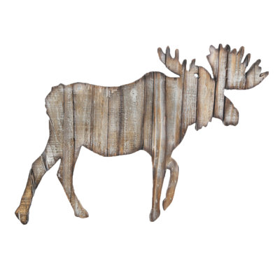 Moose Rustic Plants & Flowers Wall Decor on Wood