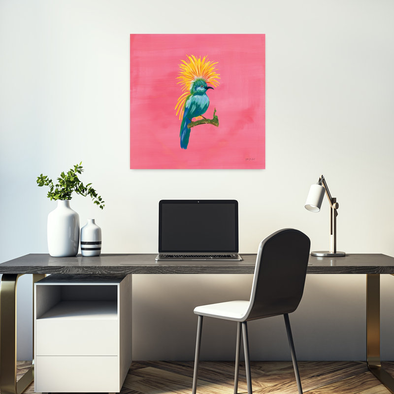 Oiseaux du paradis III, art tropical, H 18 po x l 18 po