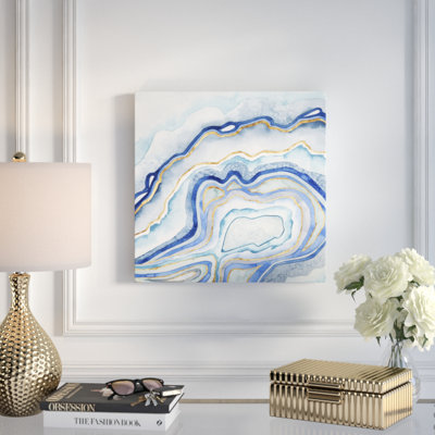 Cobalt Agate II - Wrapped Canvas Print
