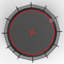 YC 14FT - Trampoline citrouille - noir rouge - hauteur du cadre 90 cm