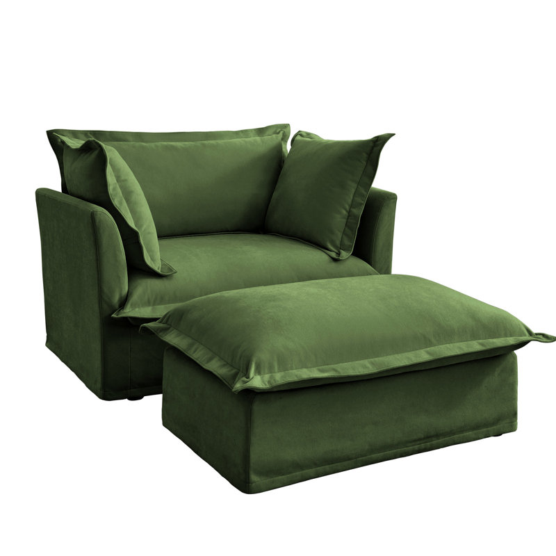 Fauteuil avec salon, chenille, sièges spacieux, dossier confortable, housse lavable amovible en chenille, coussins luxueux, matériau respirant profond, teinture
