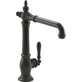 Artifacts Single-Hole Kitchen Sink Faucet with 13-1/2-in Swing Spout, Victorian Spout Design