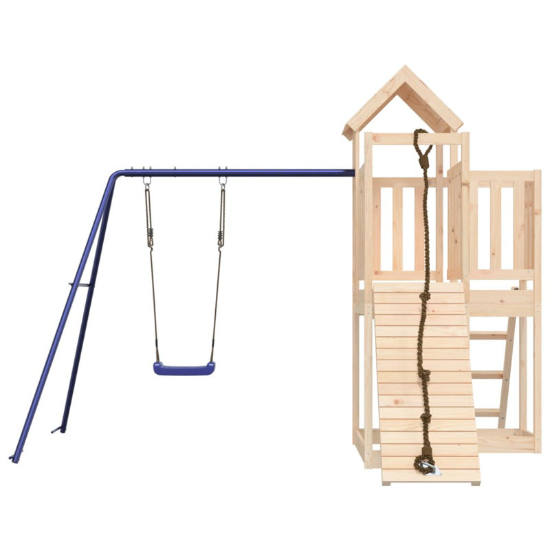 Dillow Freeport Park Swing Set with, Solid Wood Pine