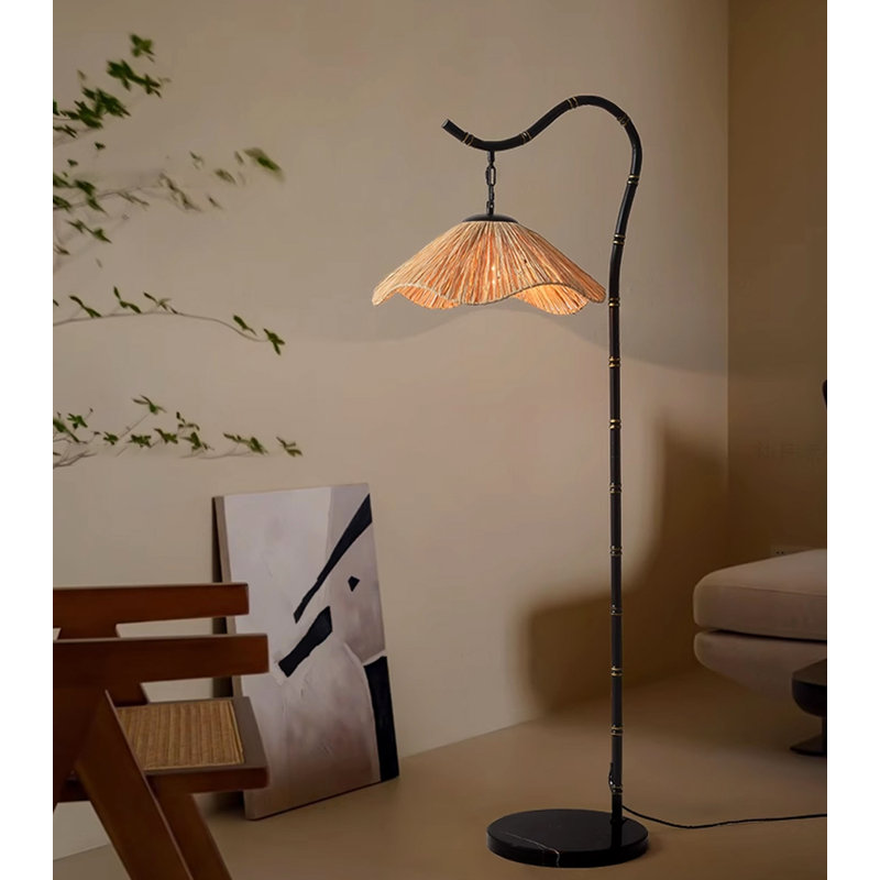 Abat-jour tissé paille Lotus