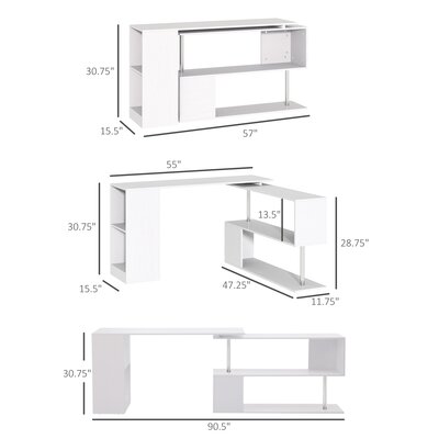 Wrought Studio Bertram Reversible Credenza Desk & Reviews | Wayfair