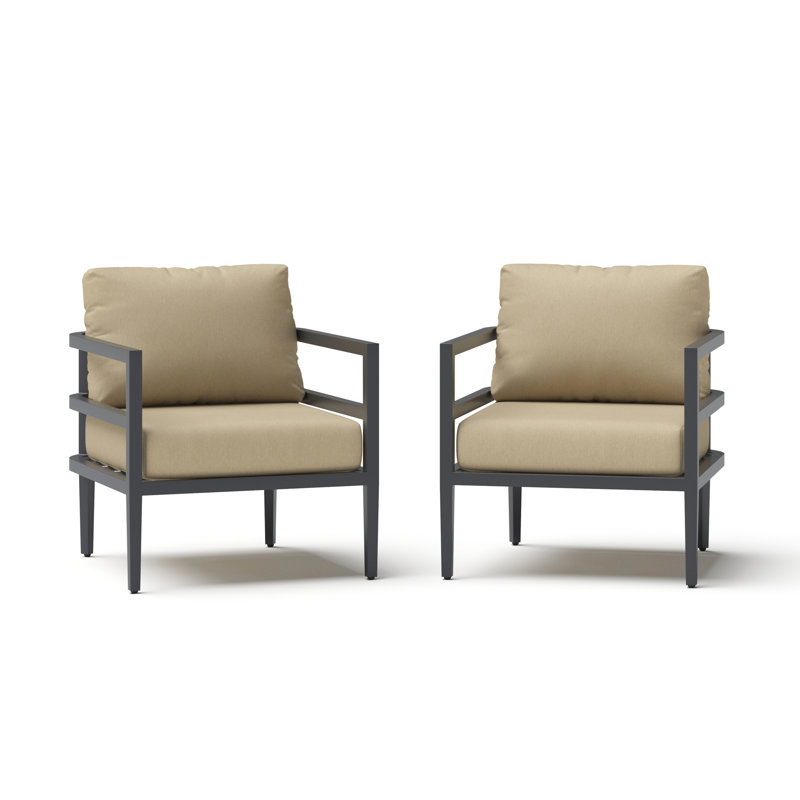 Morelia Club Chairs (Set Of 2) - Canvas Beige, Canvas Beige