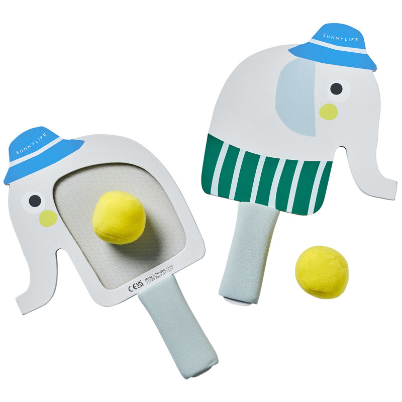 Chauves-souris de plage à velcro pour enfants: Eli l'éléphant