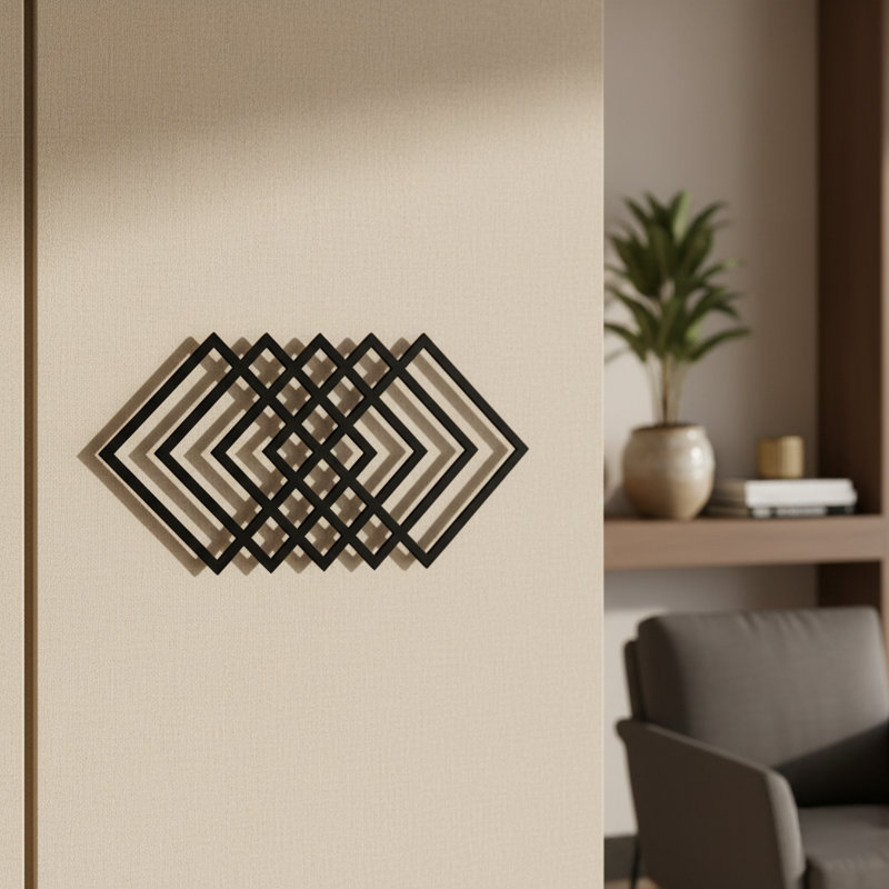 Abstract Geometric Metal Wall Décor
