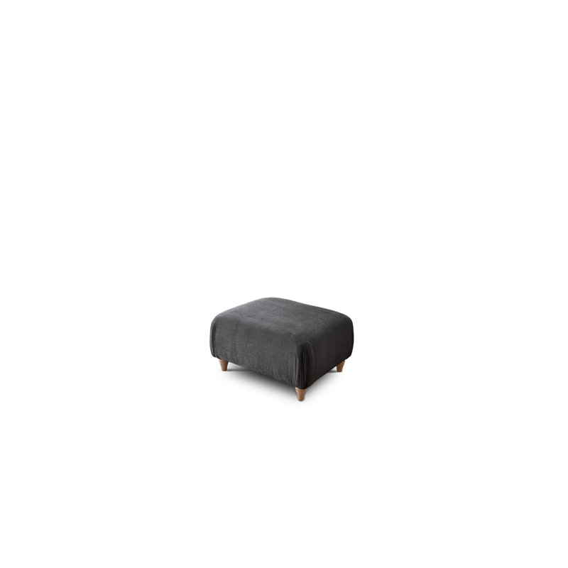 Charlotte-Ann Soft Touch Square Footstool, Charcoal