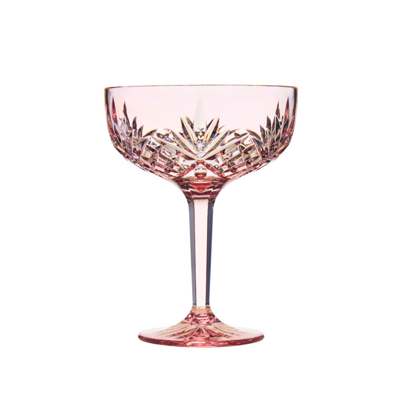 Dublin Pink Acrylic Crystal-Cut Champagne Coupe