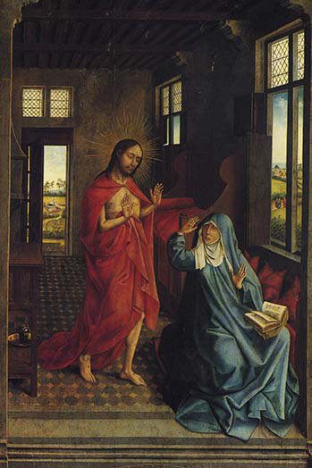 « christing virgin' » par rogier van der weyden, reproduction d’art, H 36 po x l 24 po