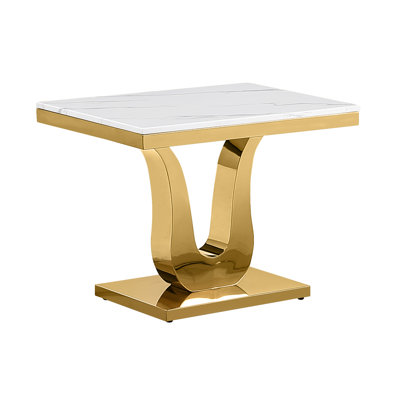 Haiyden Marble Top End Table