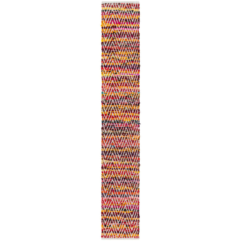Keidon Cotton Abstract Indoor Rug, Runner 1'2" x 8'