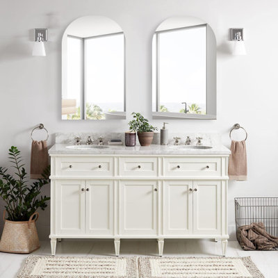 Recessed Or Surface Mounted Arched Medicine Cabinet with Adjustable Shelves
