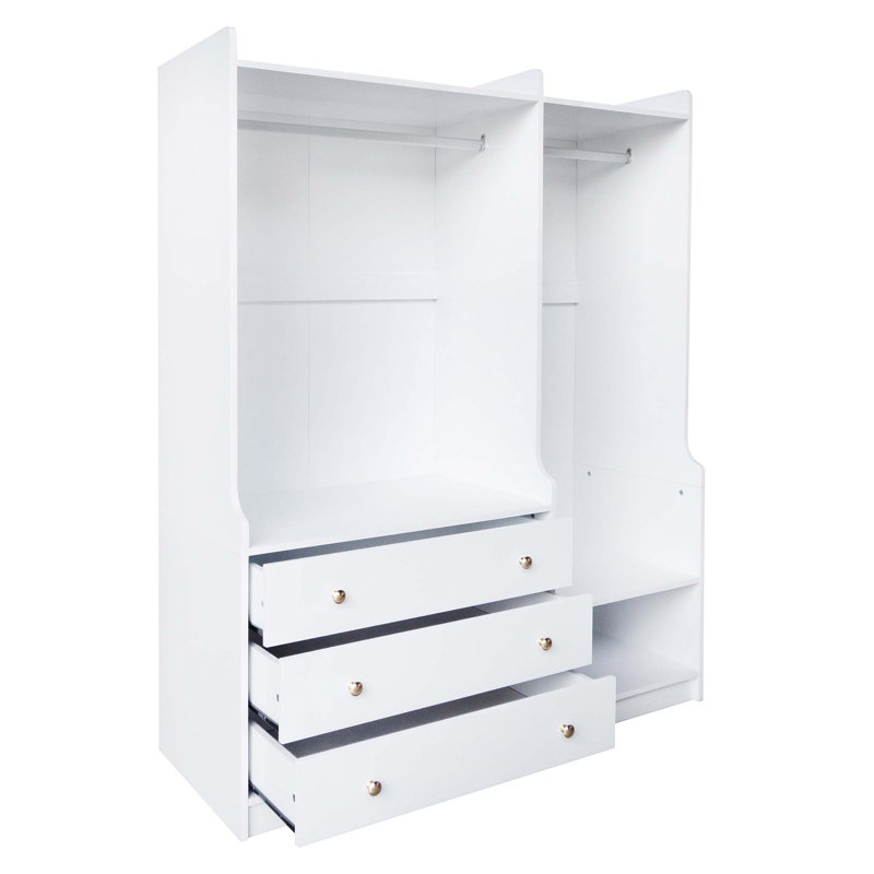 Rangement ouvert pour garde-robe en bois, Blanc