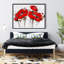 Fleurs de pavot abstraites, reproduction sur toile