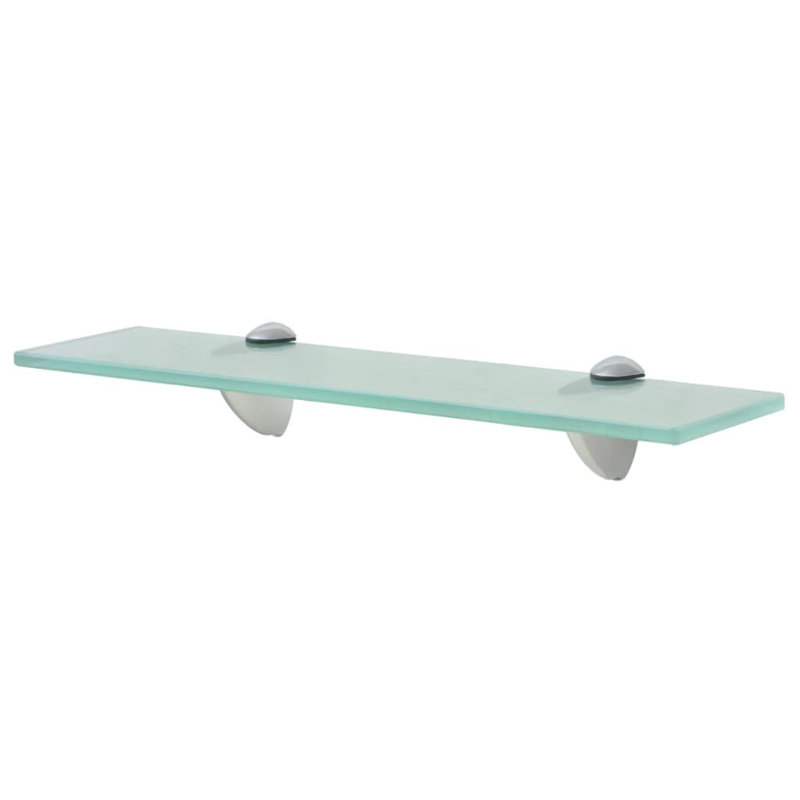 Tablette murale flottante avec supports à pince en verre trempé, Transparent, H 0,3 po x l 7,9 po x L 15,7 po