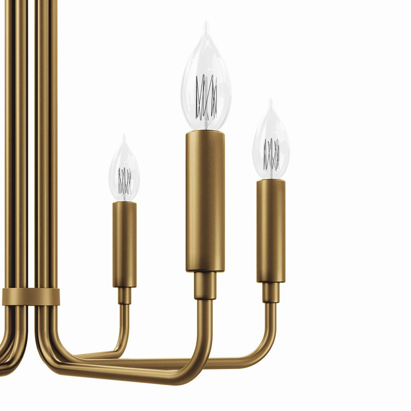 Modway Rekindle 6-Light Chandelier, Satin Brass