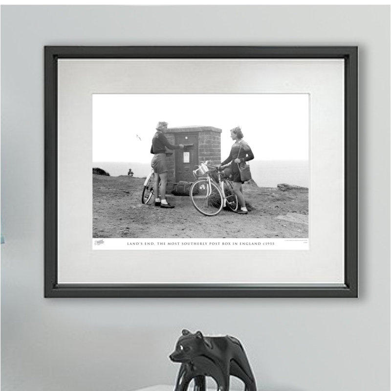 Lands End, The Most Southerly Post Box In England C1955 - Single Picture Frame Print, 28cm H x 36cm W x 2.3cm D