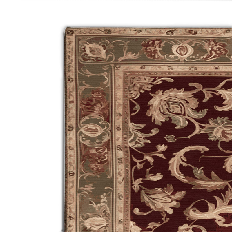 Tapis d'intérieur et d'extérieur brun français, Rectangle 4pi x 6 pi